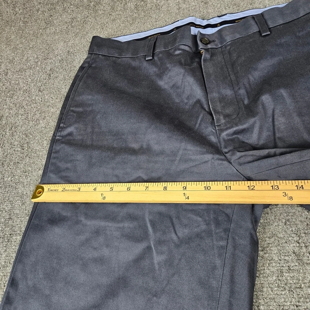 Brooks Brothers Clark Fit Advantage Chino Stretch Pants Navy Blue Mens 36x34